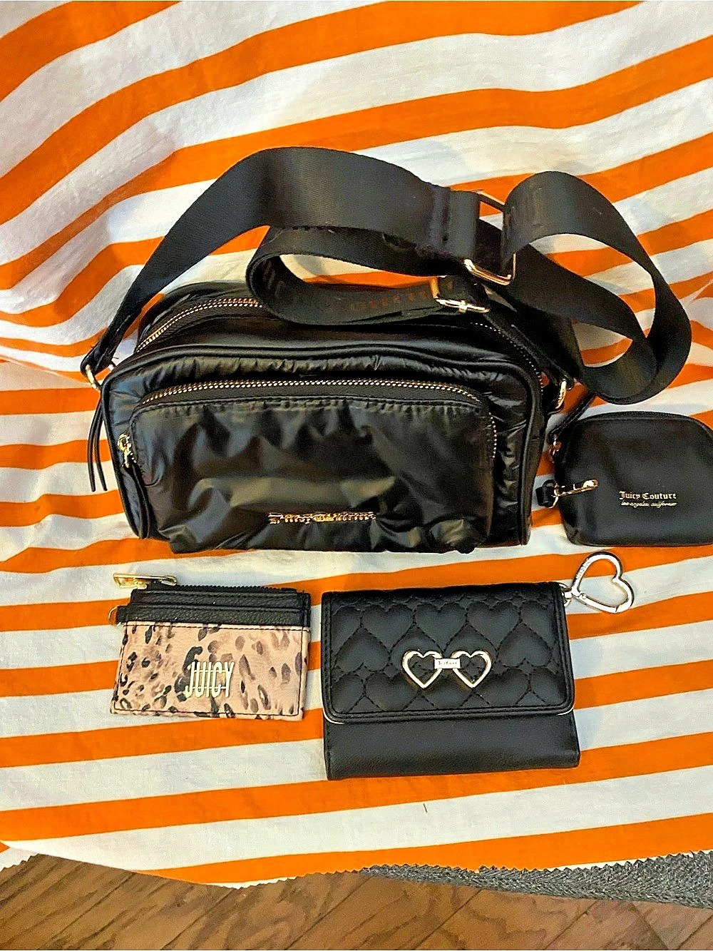 Juicy Couture Black Multi-Piece Camera Bag and Wallet Set